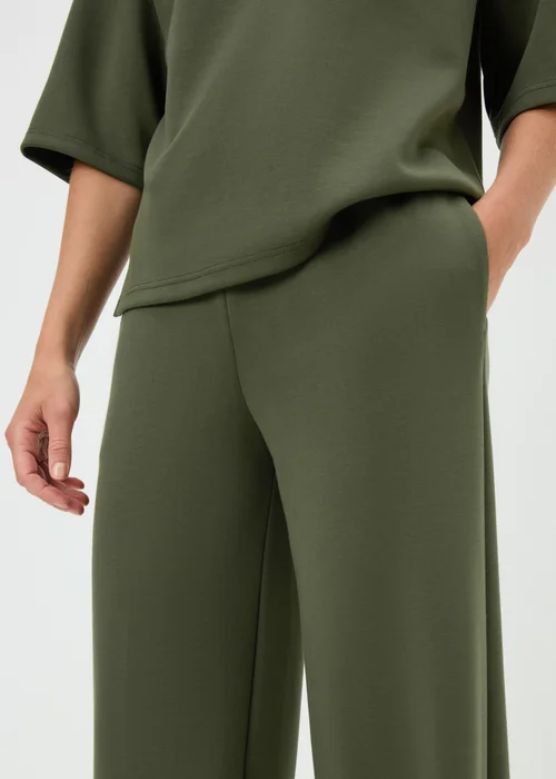Khaki Wide Leg Co Ord Trousers - 10/L29 Image 3