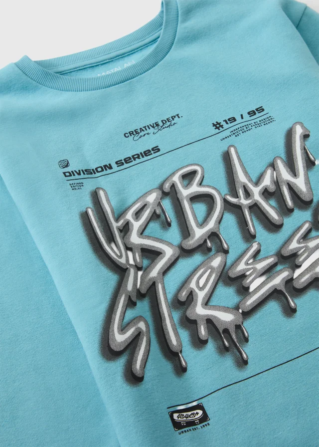Boys Blue Urban Street Sweatshirt (7-15yrs)