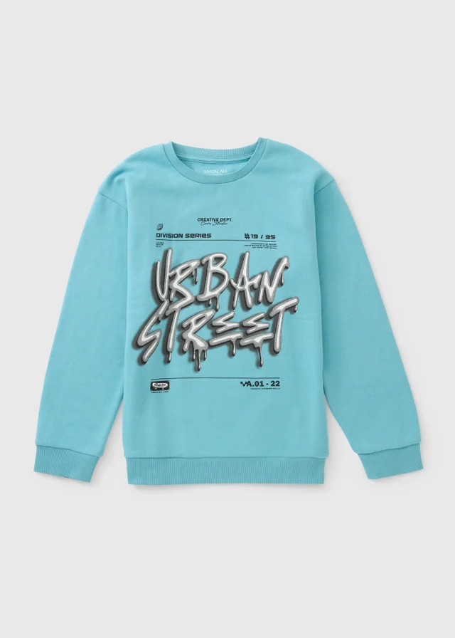 Boys Blue Urban Street Sweatshirt (7-15yrs)