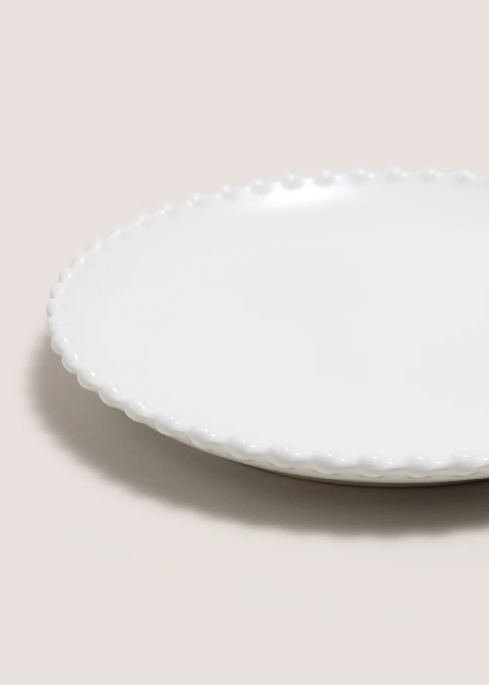 White Bobble Trim Side Plate Image 2