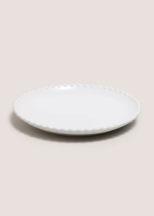 White Bobble Trim Side Plate Image 1