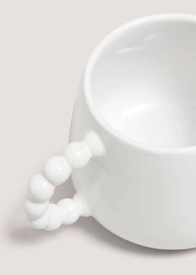 White Bobble Handle Mug