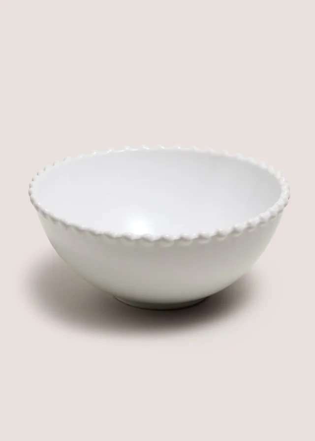 White Bobble Trim Bowl