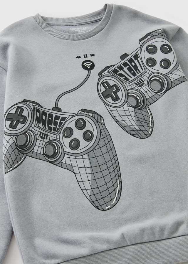 Boys Grey Gamer Sweatshirt (7-15yrs)