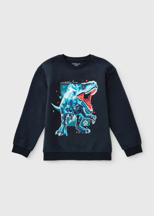 Boys Navy Dino Sweatshirt (7-15yrs) - 7 Yrs Image 1