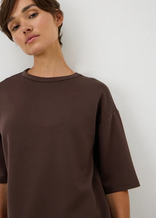 Chocolate Brown Scuba Boxy Co Ord Top - XL Image 2
