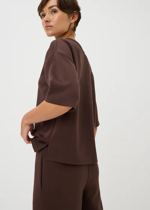 Chocolate Brown Scuba Boxy Co Ord Top - XL Image 3
