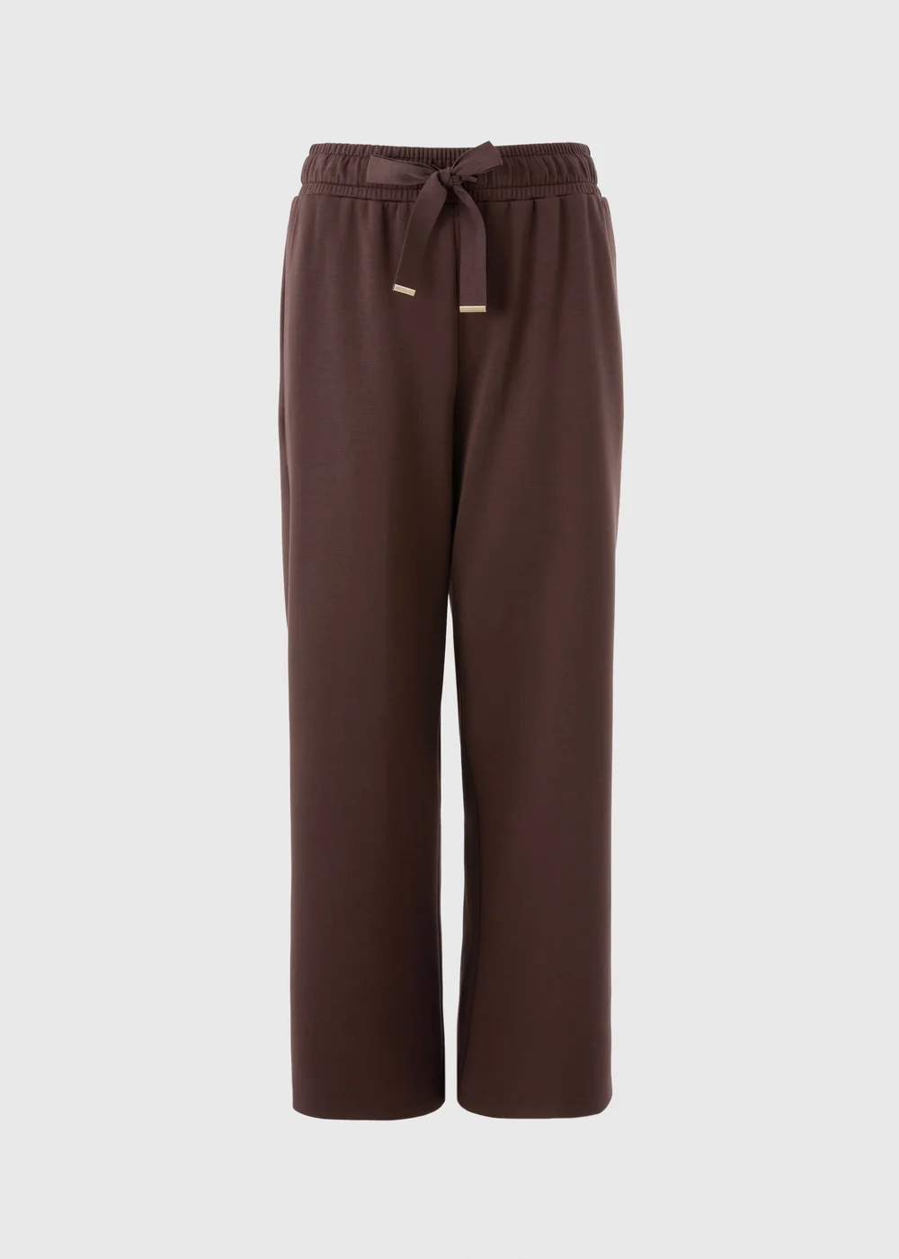 Chocolate Brown Scuba Wide Leg Co Ord Trousers - 18/L29 Image 4