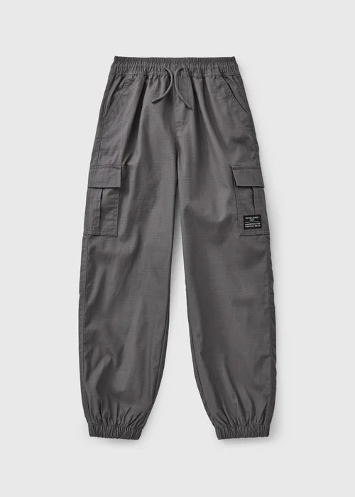 Boys Grey Ripstop Cargo Trousers (7-15yrs) - 7 Yrs Image 1