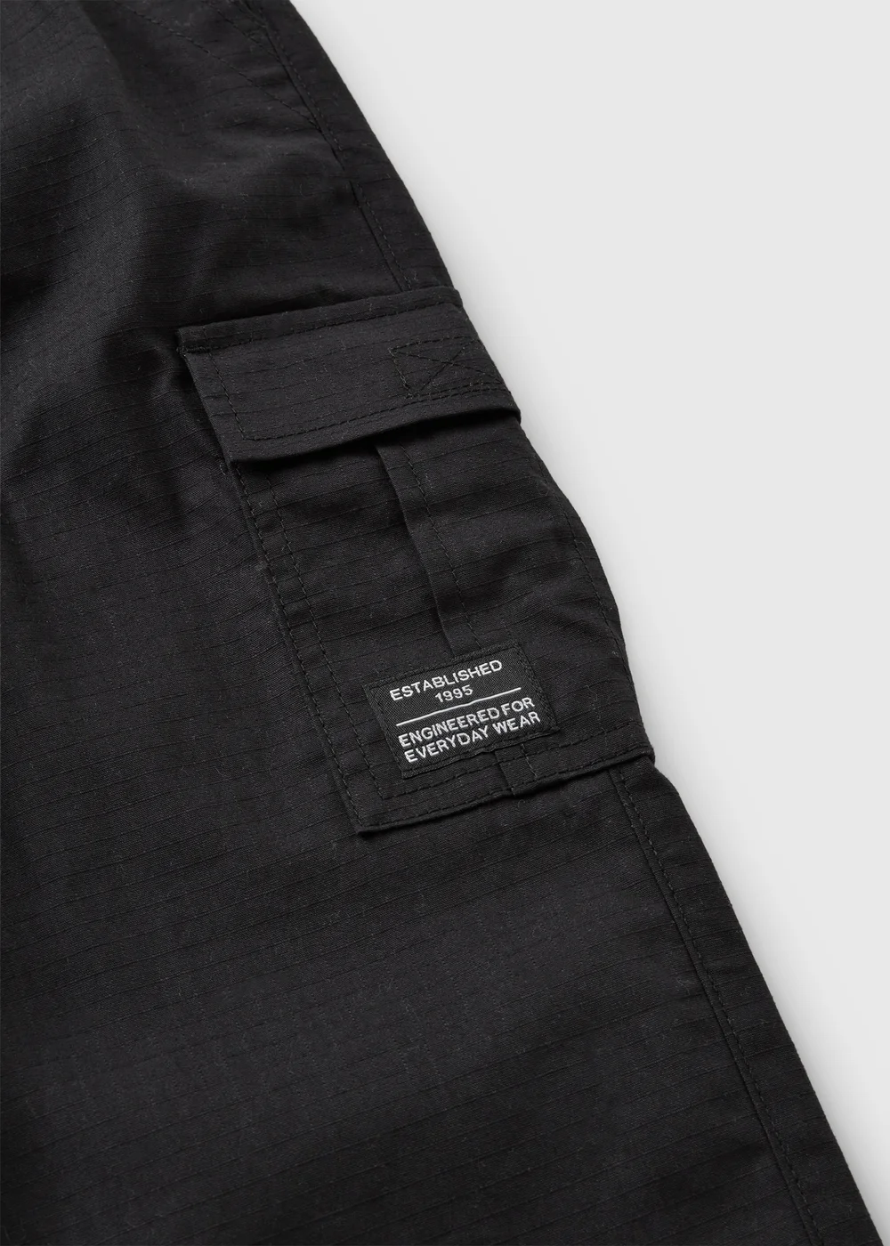 Boys Black Ripstop Cargo Trousers (7-15yrs) - 7 Yrs Image 2