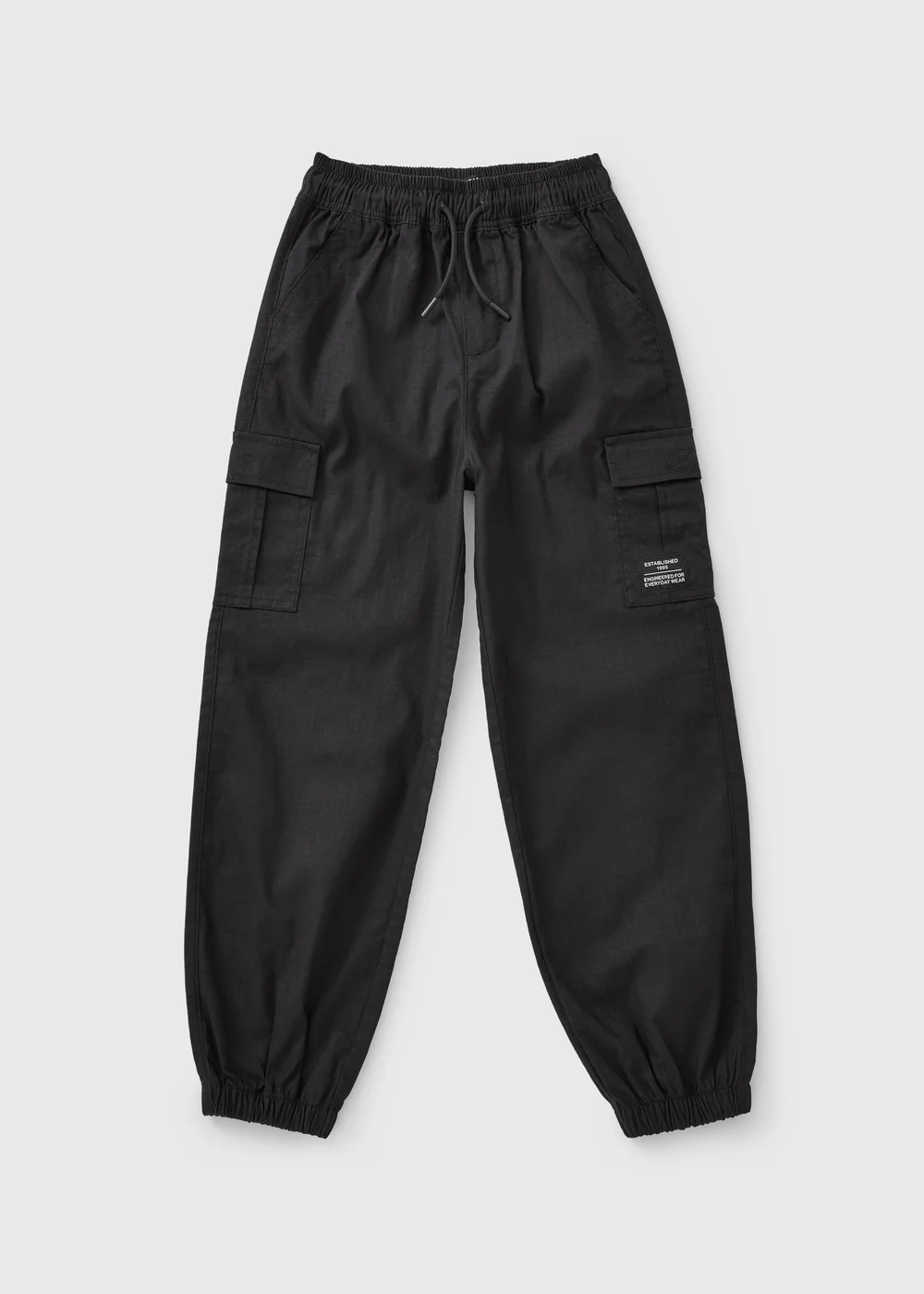 Boys Black Ripstop Cargo Trousers (7-15yrs) - 7 Yrs Image 1