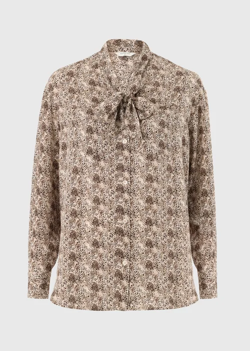 Brown Animal Neck Tie Blouse - 8 Image 4