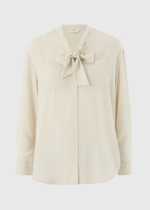 Cream Tie Neck Pussy Bow Blouse - 10 Image 4