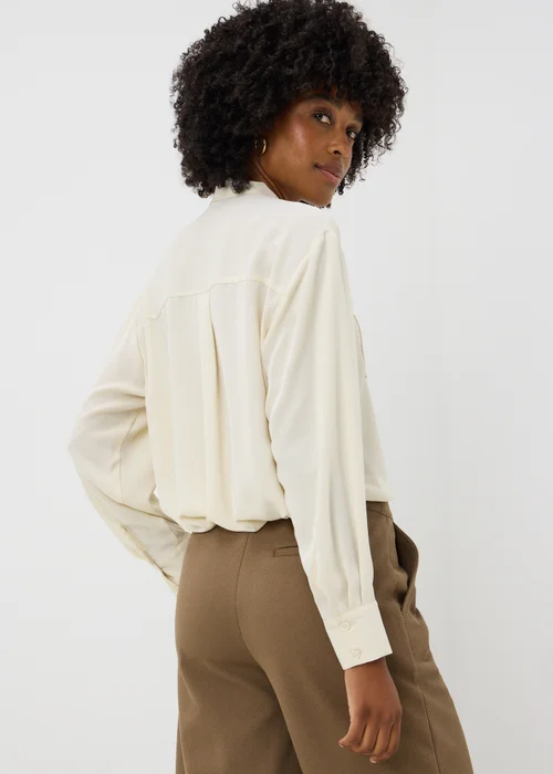 Cream Tie Neck Pussy Bow Blouse - 10 Image 2