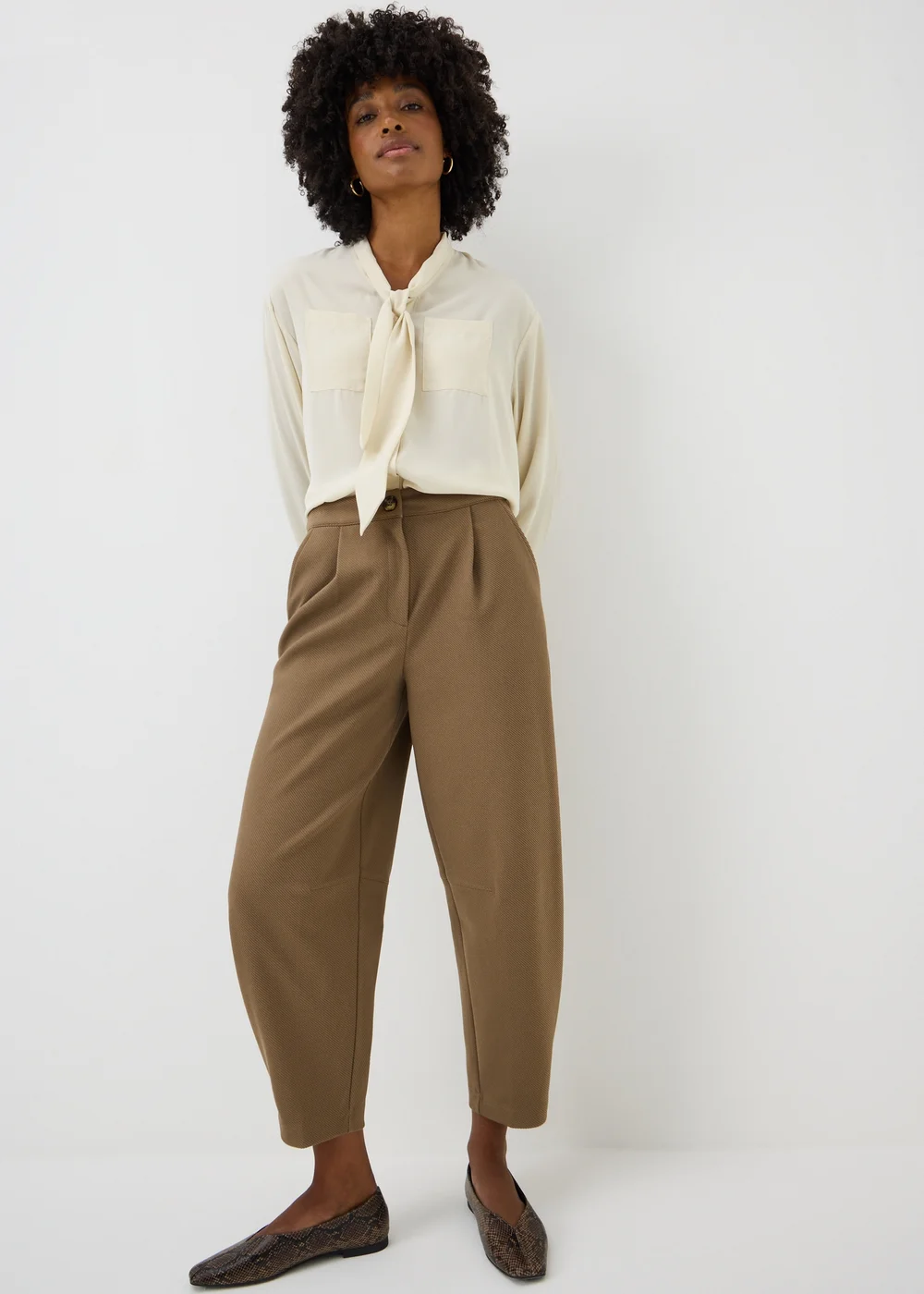 Cream Tie Neck Pussy Bow Blouse - 10 Image 1