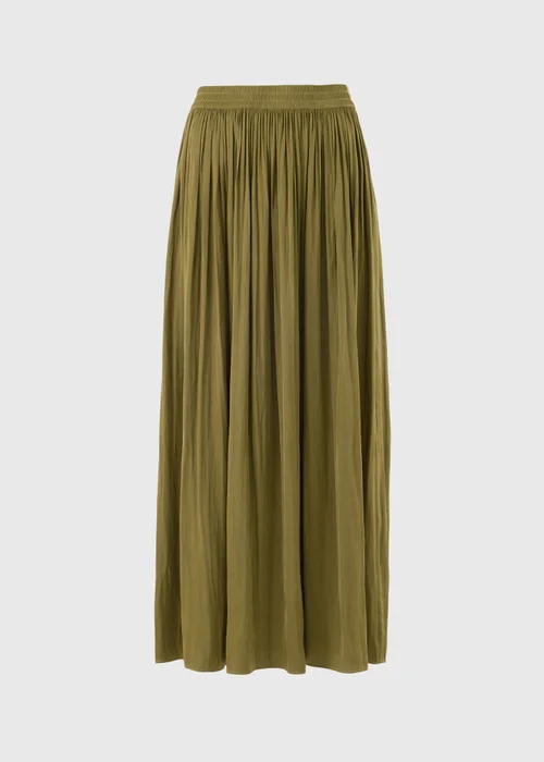 Lime Crinkle Satin Midaxi Skirt - 8 Image 4