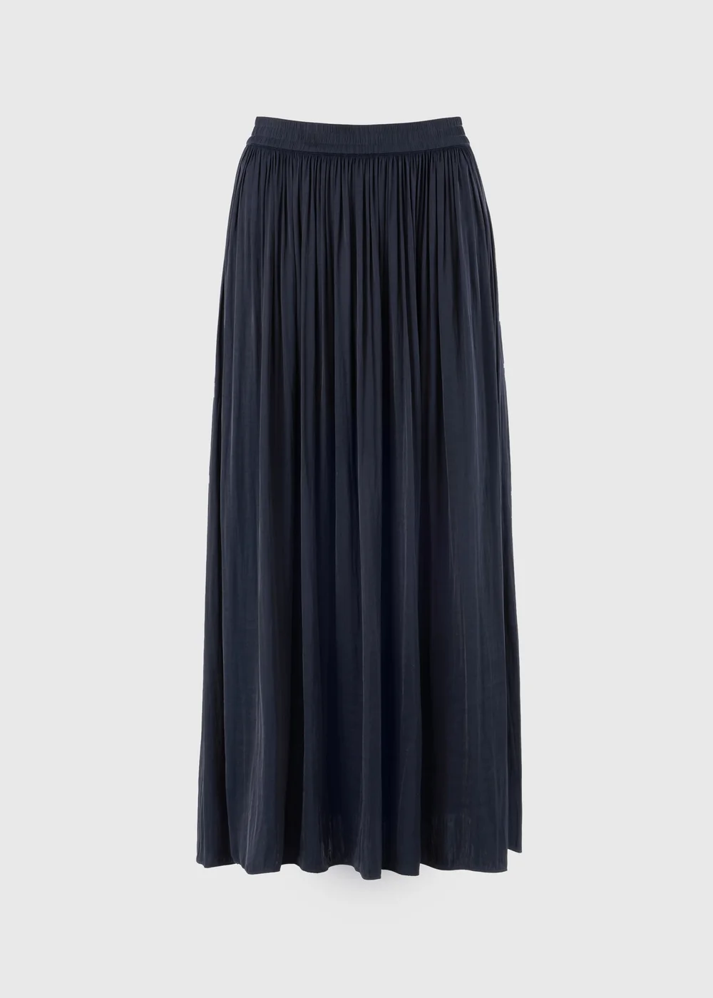 Navy Crinkle Satin Midaxi Skirt - 8 Image 1