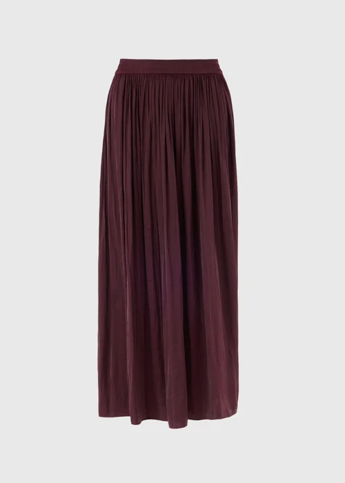 Wine Crinkle Satin Midaxi Skirt - 18 Image 4