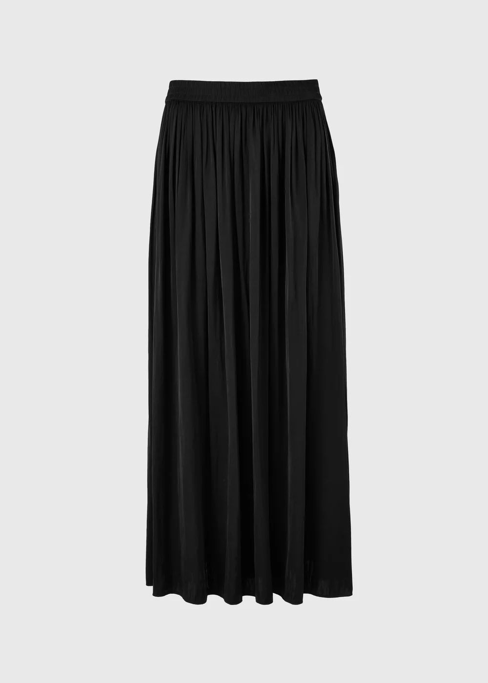 Black Crinkle Satin Midaxi Skirt - 10 Image 1