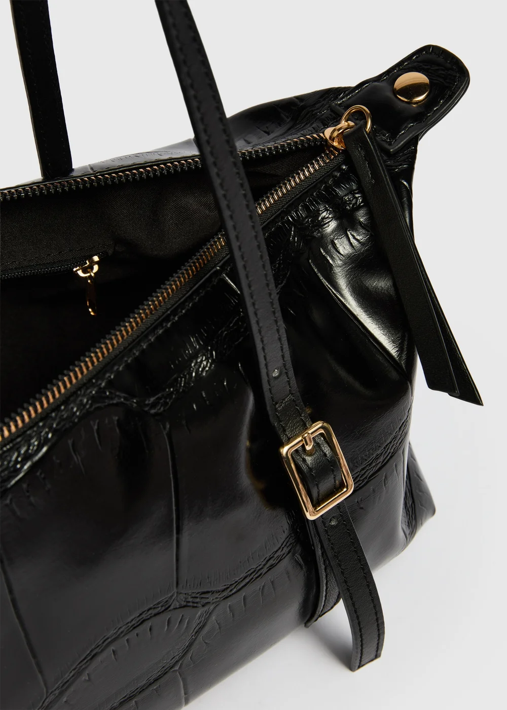 Black Baguette Shoulder Bag - One Size Image 3