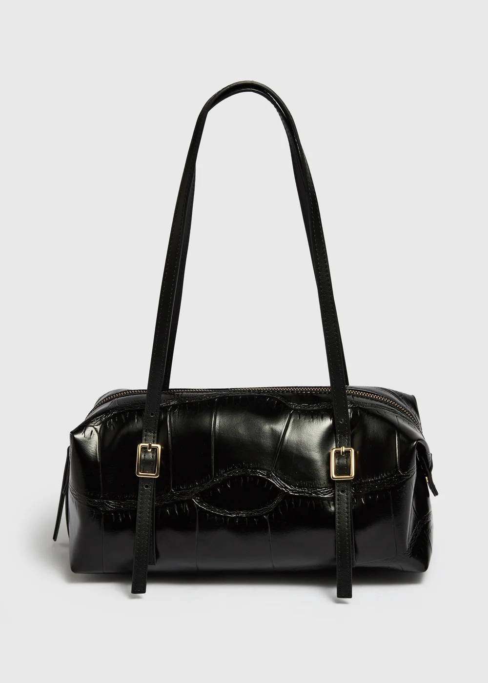 Black Baguette Shoulder Bag - One Size Image 2