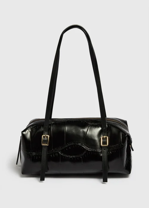 Black Baguette Shoulder Bag - One Size Image 2