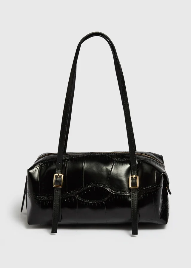 Black Baguette Shoulder Bag