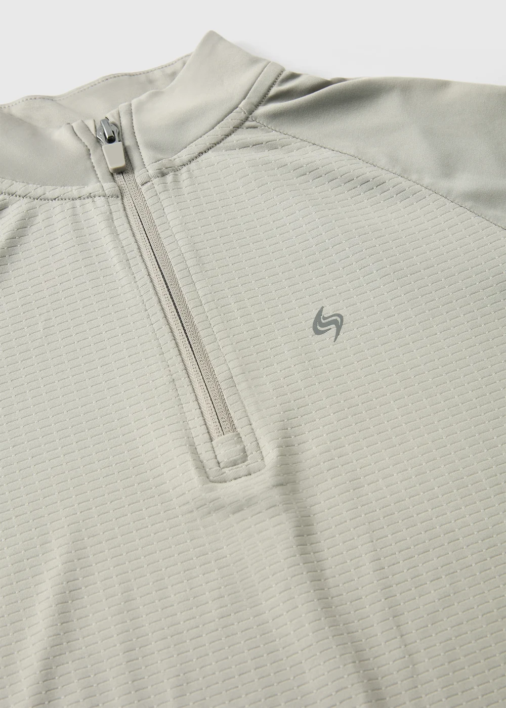 Boys Taupe Textured 1/4 Zip (7-15yrs) - 7 Yrs Image 2