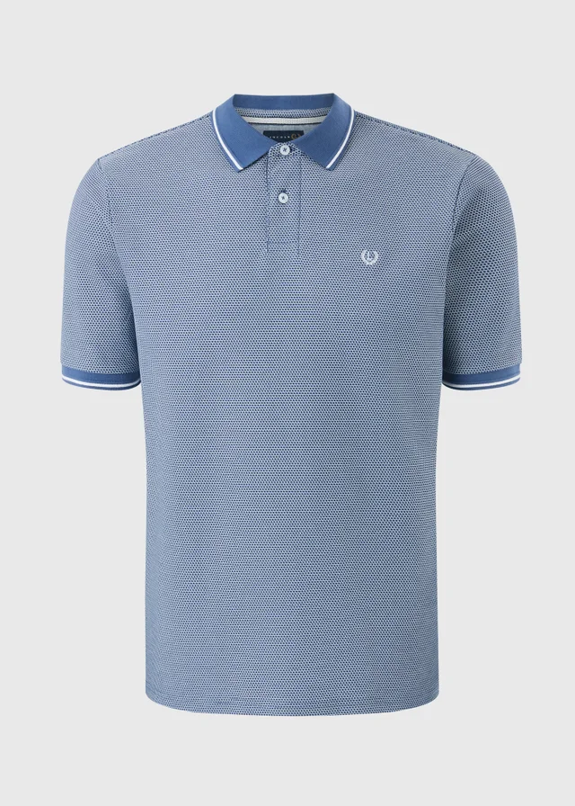 Lincoln Blue Smart Popcorn Textured Polo Shirt