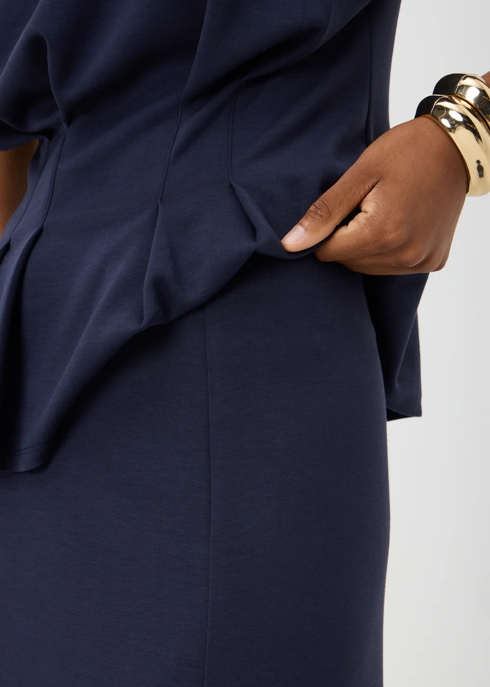 Navy Scuba Midi Co Ord Skirt - 8 Image 3