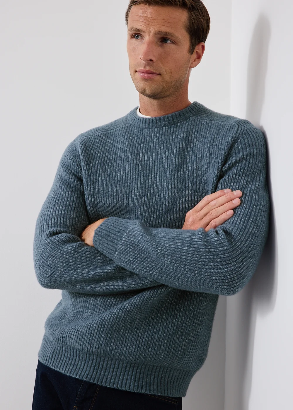 Blue Ribbed Jumper - S Image 1