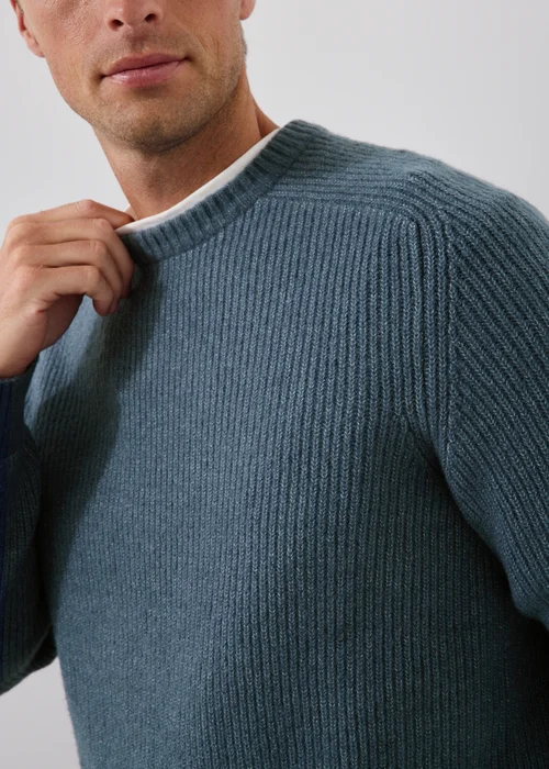Blue Ribbed Jumper - S Image 3