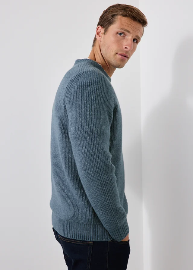 Blue Ribbed Jumper