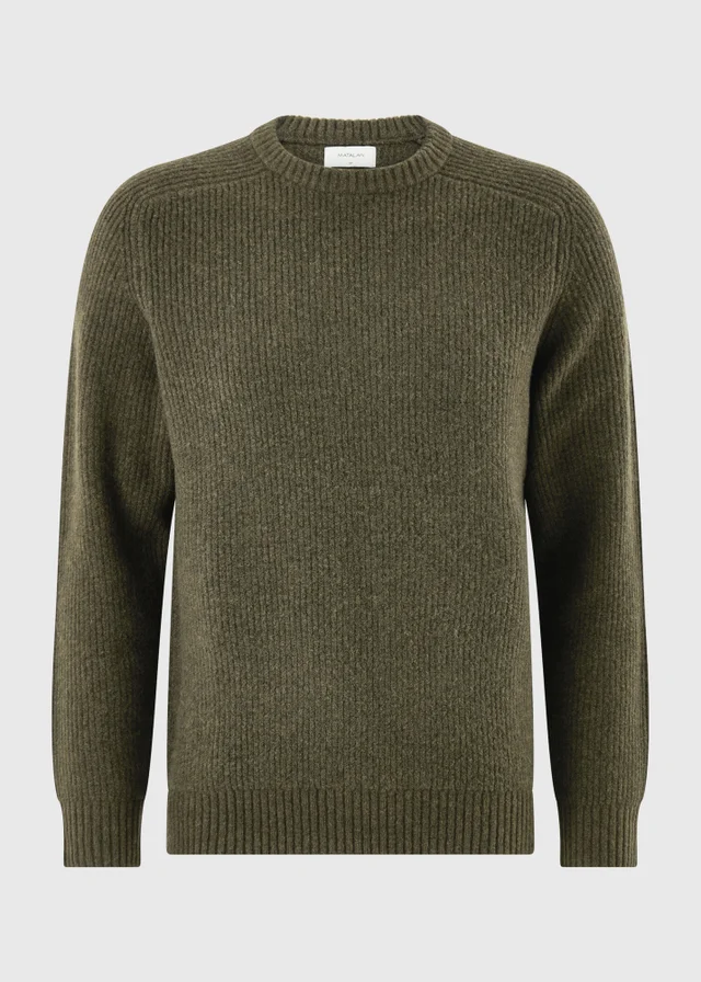Khaki Ribbed Knitted Jumper