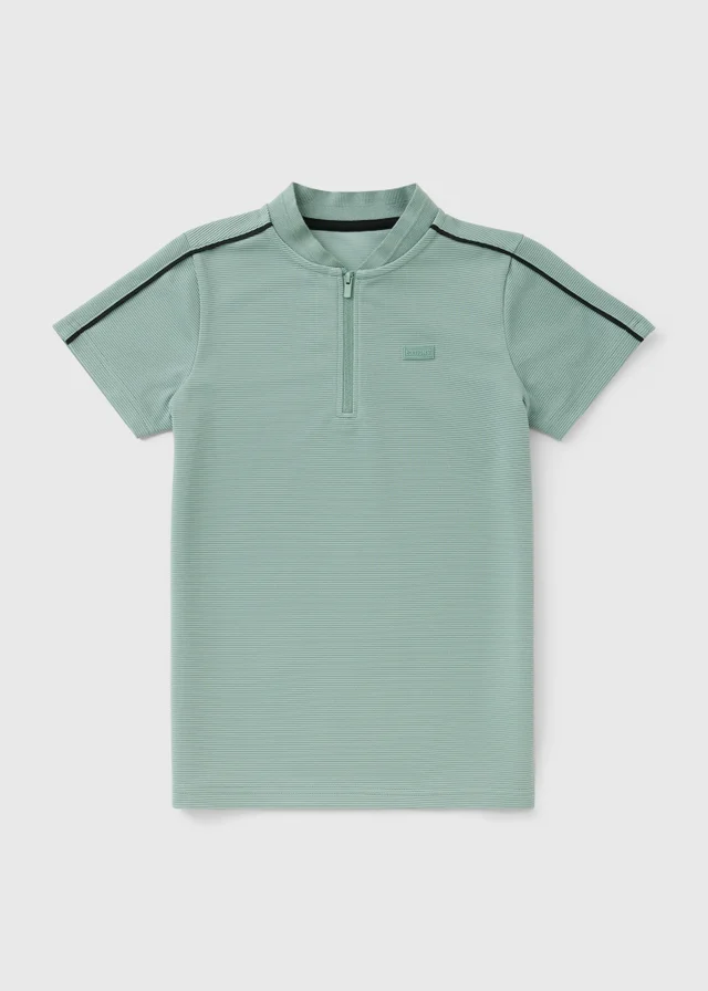Boys Sage Rib Baseball Collar Polo T-Shirt (7-15yrs)