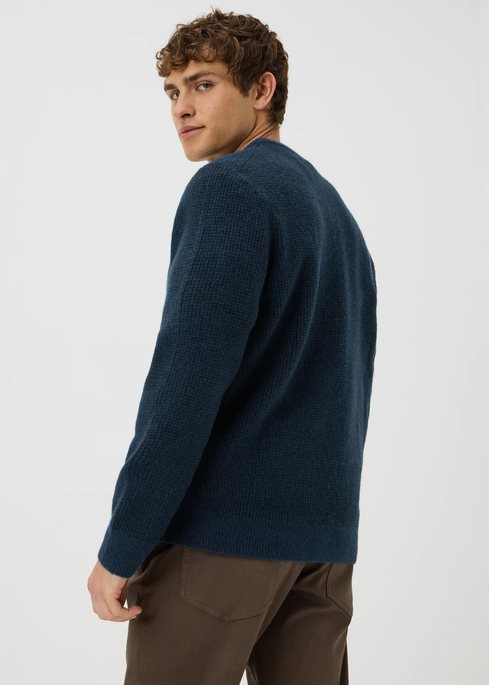 Navy Textured Jumper - S Image 2