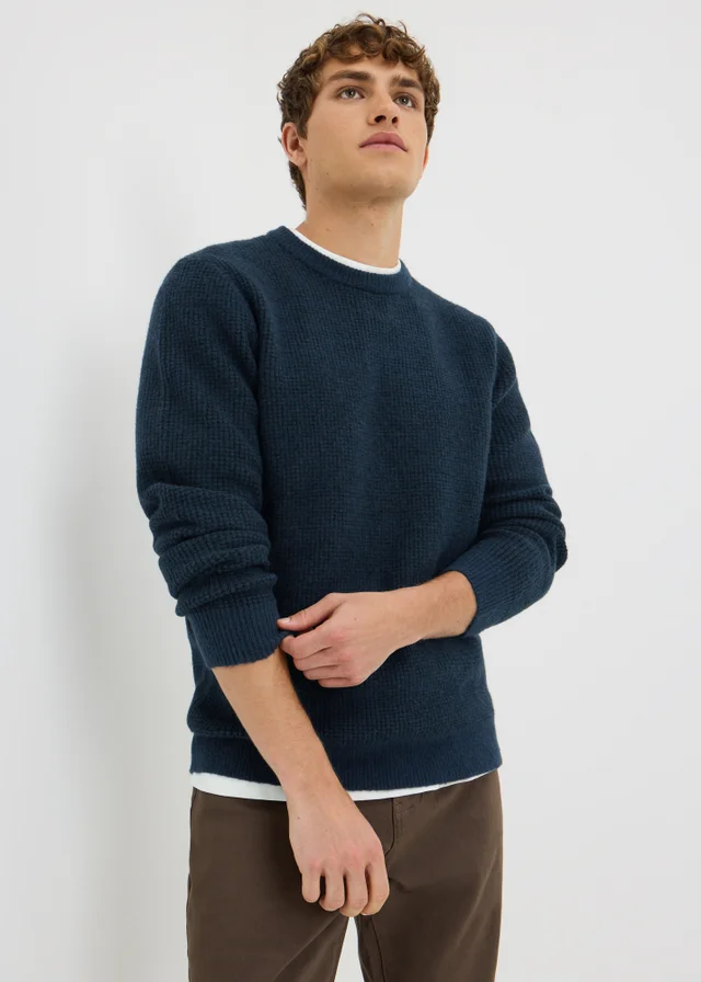 Navy Textured Jumper