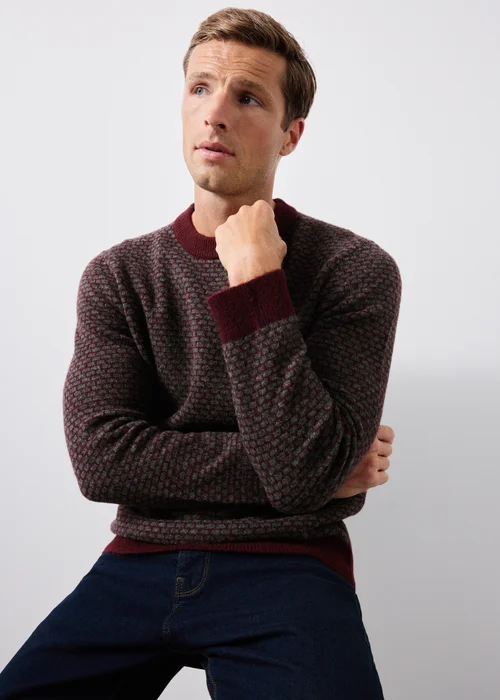 Burgundy Crewe Neck Jumper - S Image 1