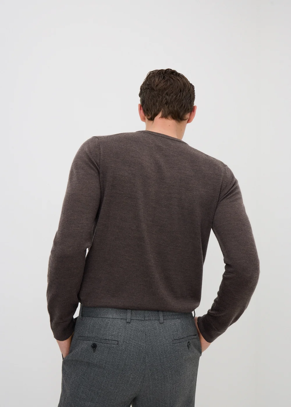 Brown Merino Wool Jumper - S Image 2