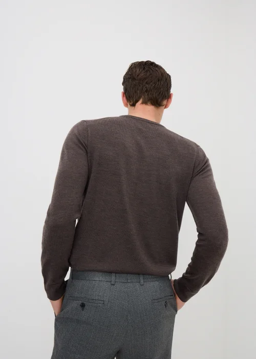 Brown Merino Wool Jumper - S Image 2