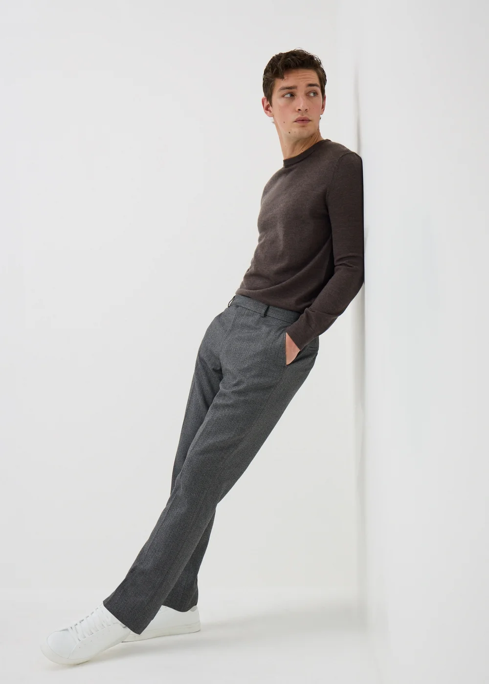 Brown Merino Wool Jumper - S Image 4
