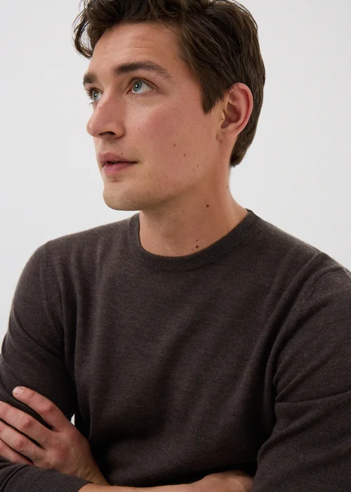 Brown Merino Wool Jumper - S Image 3
