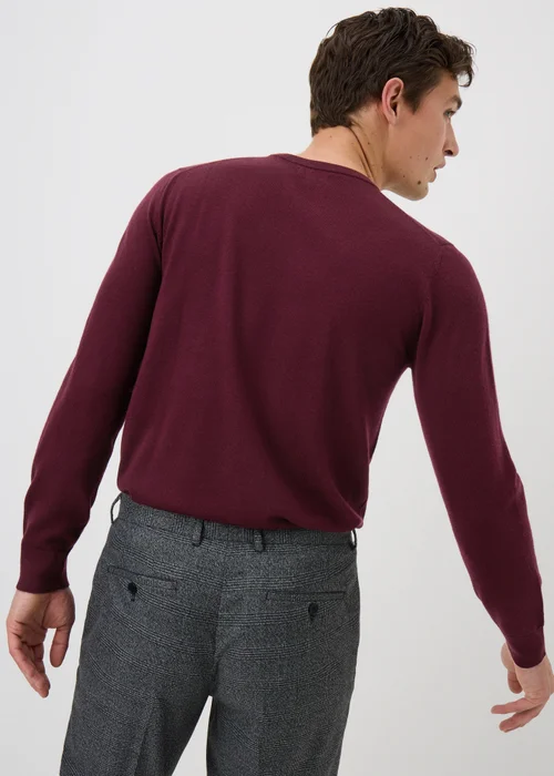 Burgundy Merino Wool Jumper - S Image 2