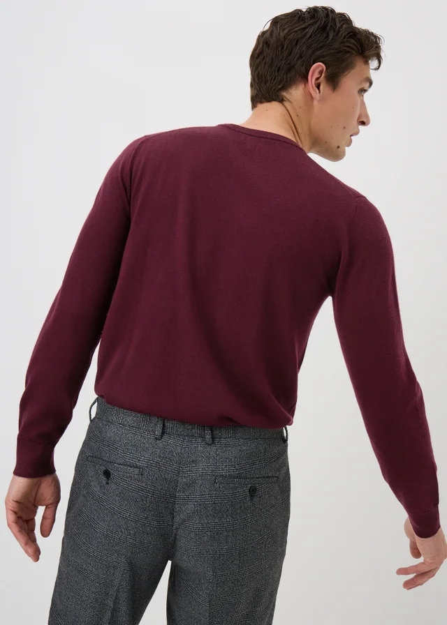 Burgundy Merino Wool Jumper