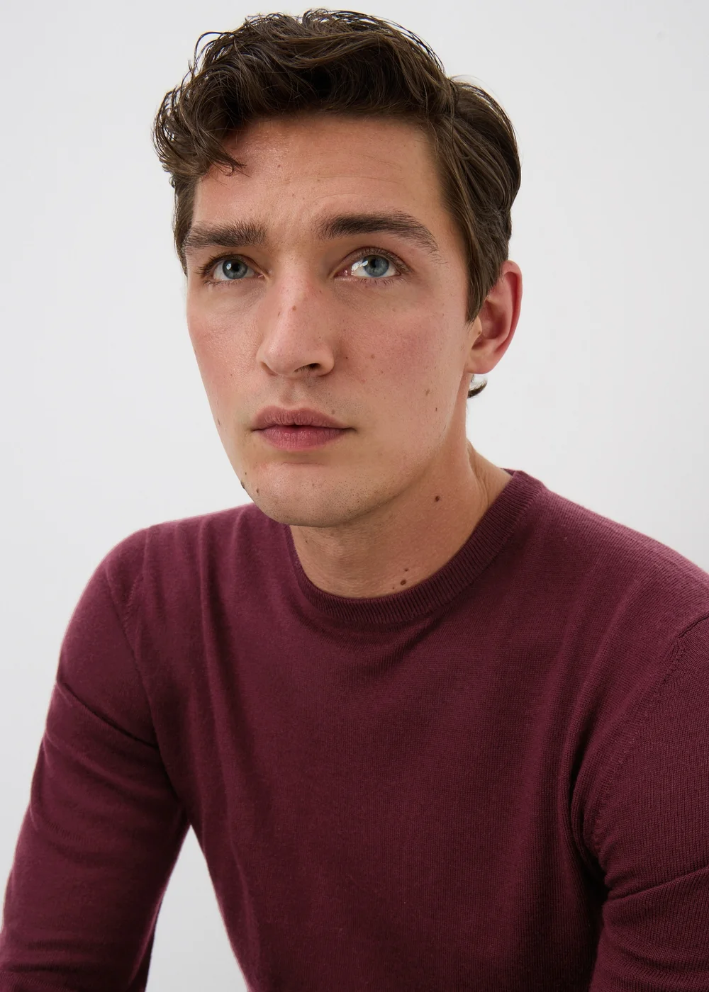Burgundy Merino Wool Jumper - S Image 3