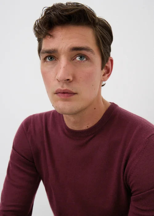 Burgundy Merino Wool Jumper - S Image 3