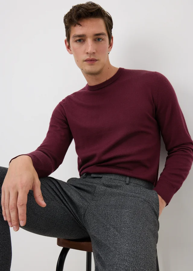 Burgundy Merino Wool Jumper