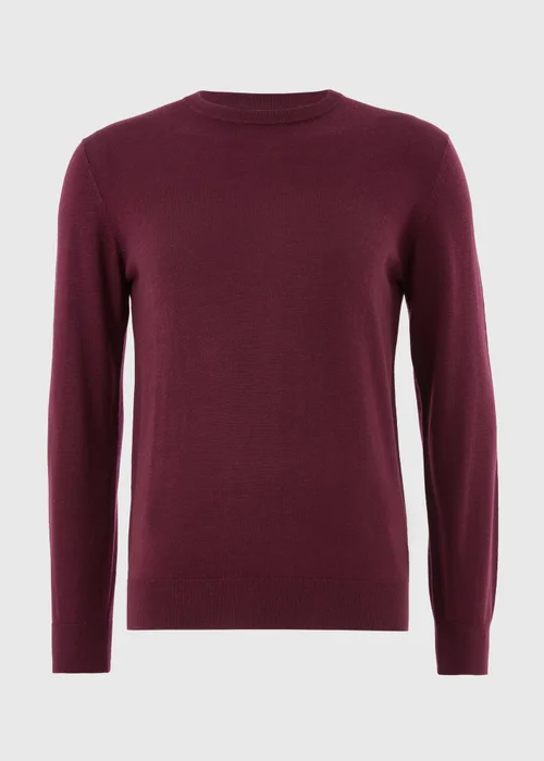 Burgundy Merino Wool Jumper - S Image 5