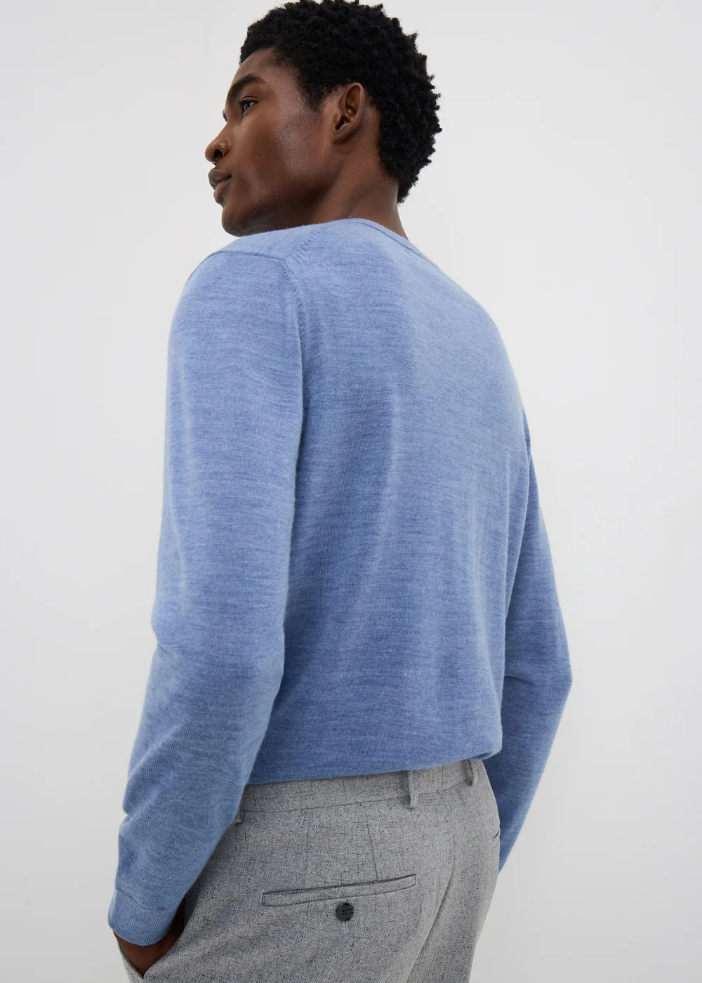 Blue Merino Wool Jumper - S Image 2