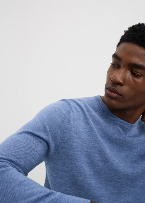 Blue Merino Wool Jumper - S Image 3
